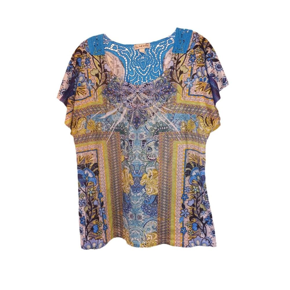 Live and Let Live Short Sleeve Bohemian Tunic Top Size XXL Hippycore Casual Fun